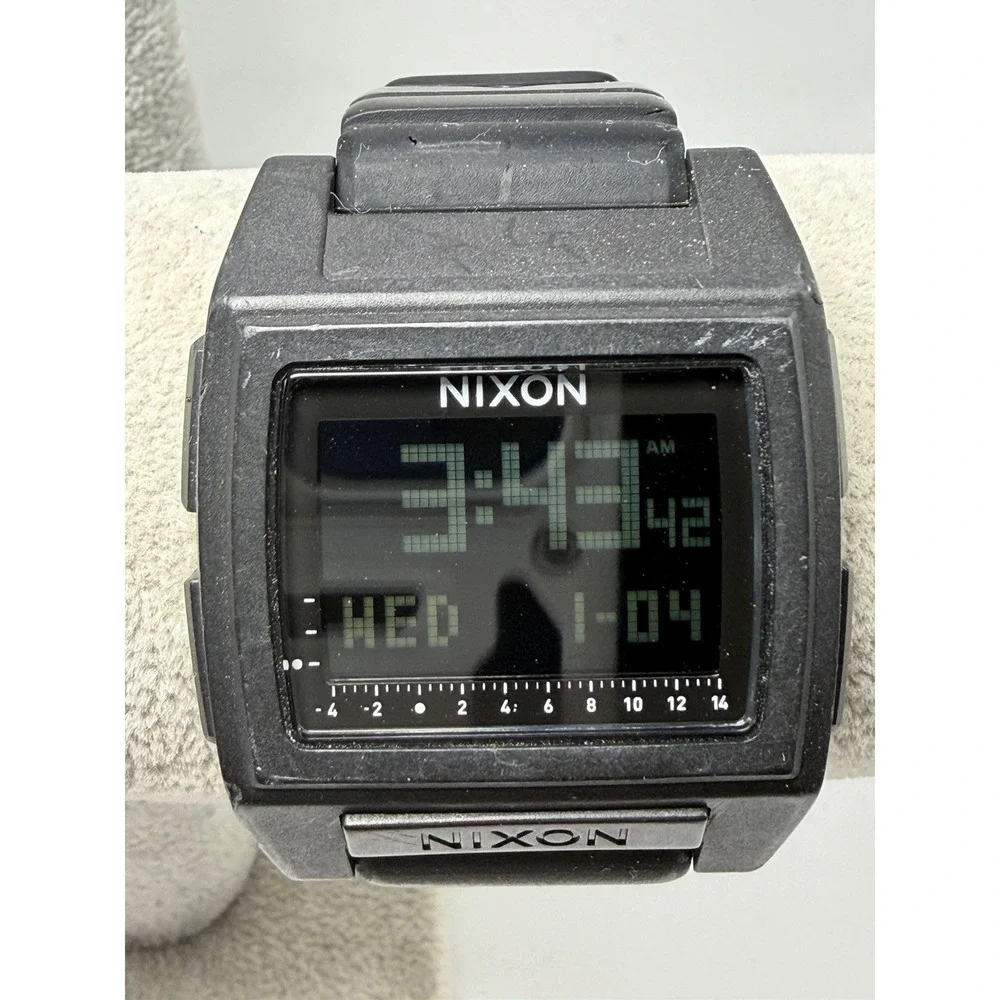 Nixon Base Tide Pro New Battery Digital Watch Black Surf Tactical Mens 42MM 8.5